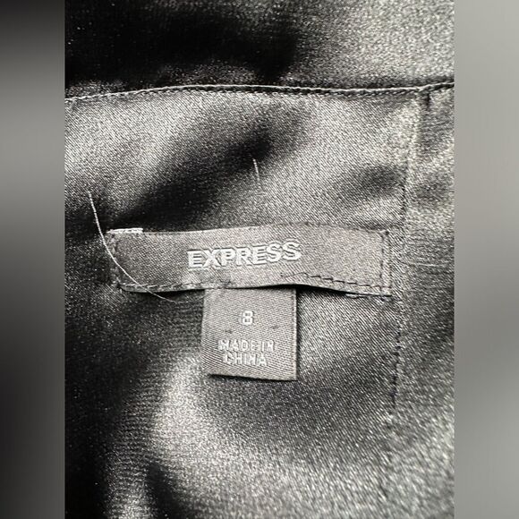 VTG Y2K Express Black Silk Mini Party Dress whimsygoth Goth Fairycore 2000’s 8 - Picture 9 of 10